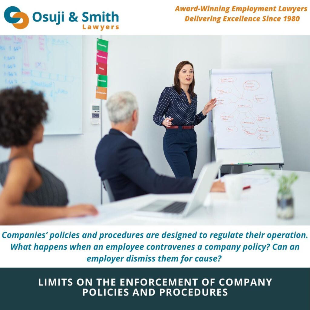 Limits on the enforcement of company policies and procedures