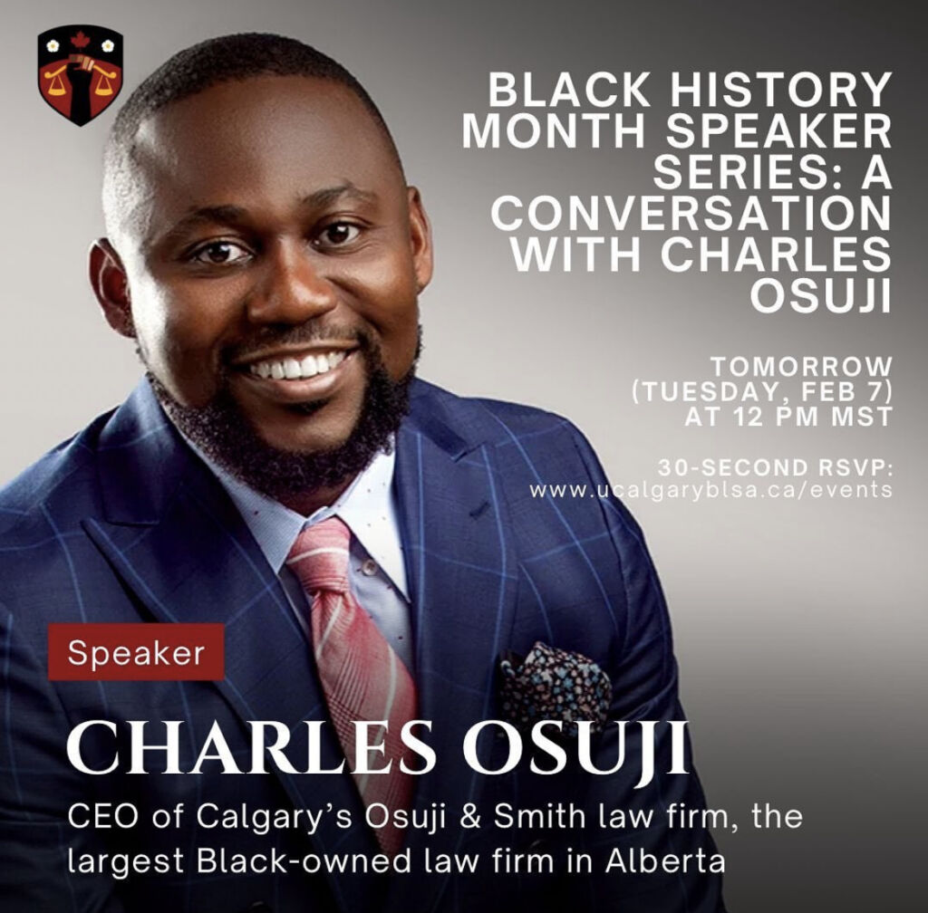 Charles Osuji - University of Calgary’s Black Law Students’ Association
