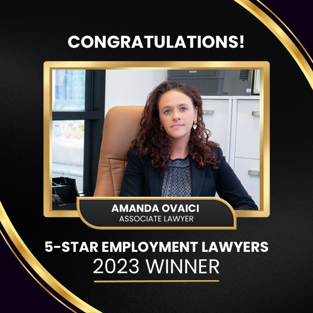 Amanda Ovaici - 5-Star Employment Lawyers awards in Calgary Alberta Canada