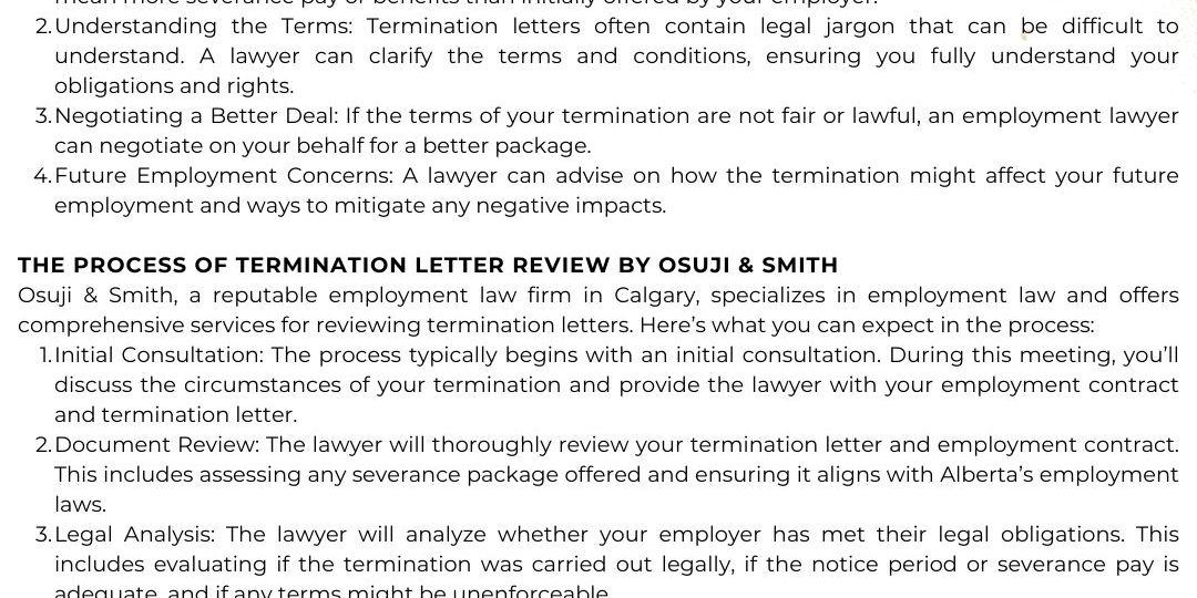 You received a termination of employment letter in Alberta. Now what