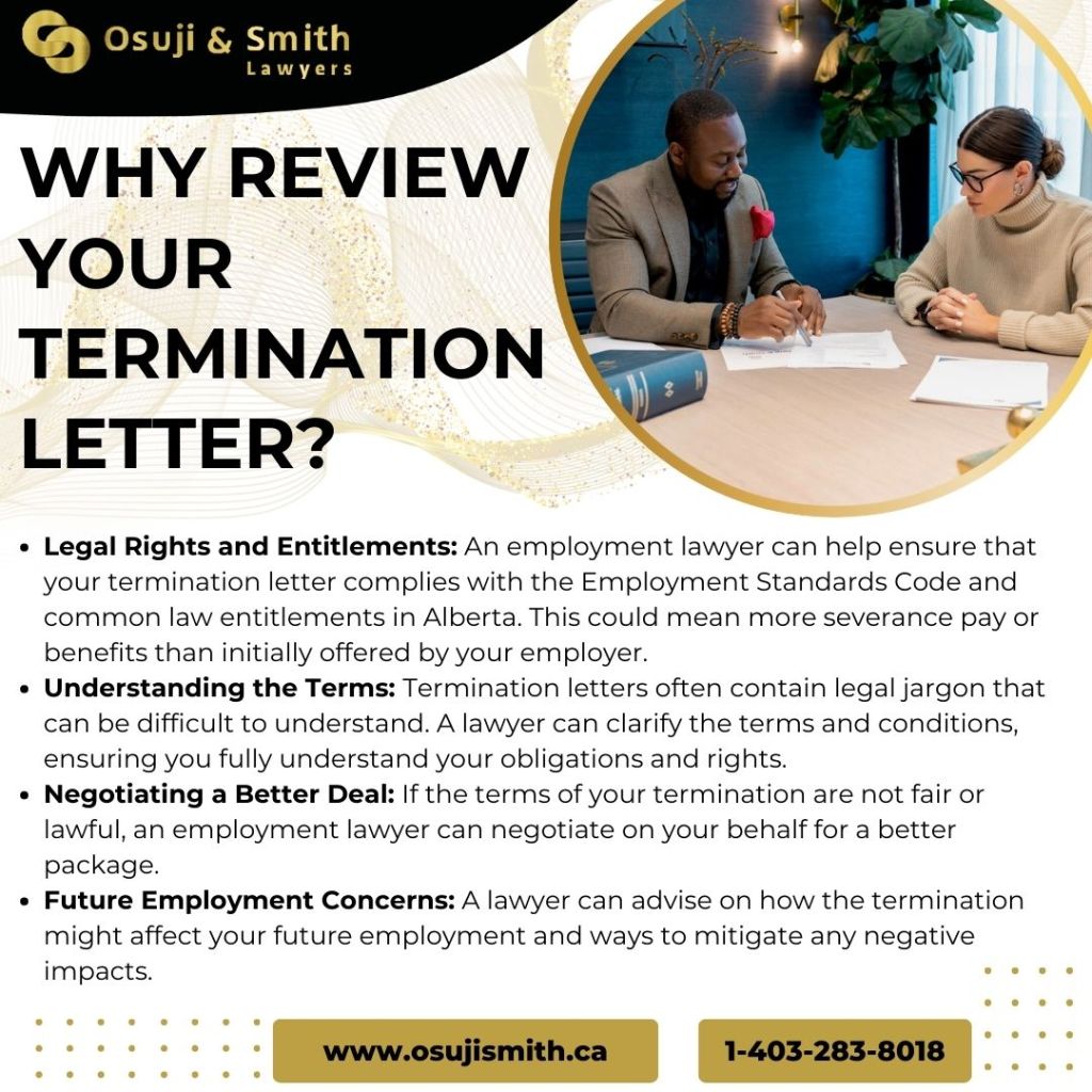 Why review your employment termination letter in Calgary Alberta
